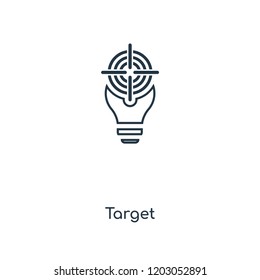 Target concept line icon. Linear Target concept outline symbol design. This simple element illustration can be used for web and mobile UI/UX.