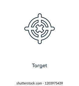 Target concept line icon. Linear Target concept outline symbol design. This simple element illustration can be used for web and mobile UI/UX.