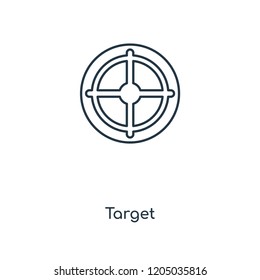 Target concept line icon. Linear Target concept outline symbol design. This simple element illustration can be used for web and mobile UI/UX.