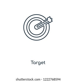 Target concept line icon. Linear Target concept outline symbol design. This simple element illustration can be used for web and mobile UI/UX.