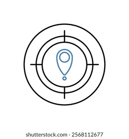 target concept line icon. Simple element illustration. 
target concept outline symbol design.