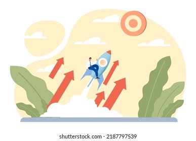 Target concept set. Ambitious characters aiming in target and shooting with arrow. Idea of success and motivation, determination or inspiration to improve. Flat vector illustration