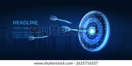 Target concept vector illustration. Business goal, marketing strategy, digital aim, bullseye accuracy, cyber challenge, innovation target, focus objective, dart board, internet market.