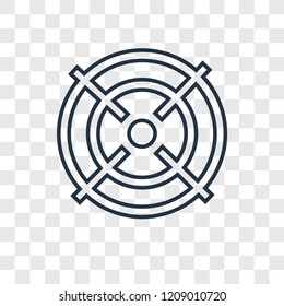Target concept vector linear icon isolated on transparent background, Target concept transparency concept in outline style