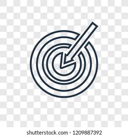 Target concept vector linear icon isolated on transparent background, Target concept transparency concept in outline style