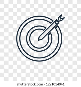 Target concept vector linear icon isolated on transparent background, Target concept transparency concept in outline style