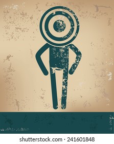 Target concept,human resource on old background,grunge vector