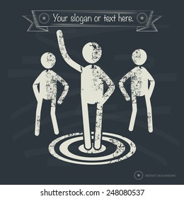 Target concept,human resource on old background,grunge vector