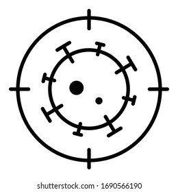 Target covid to kill it vector black icon