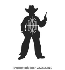 Target cowboy vector icon.Black vector icon isolated on white background target cowboy.