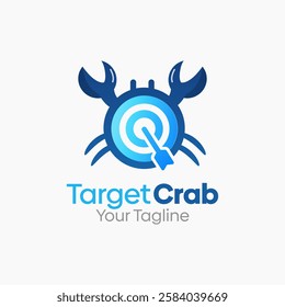 Target Crab Logo Design Template. Good for Business, Agency, Community and Organization
