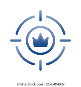 target crown logo gradient design template icon element