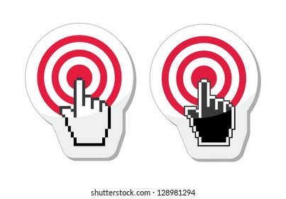 Target with cursor hand vector icon