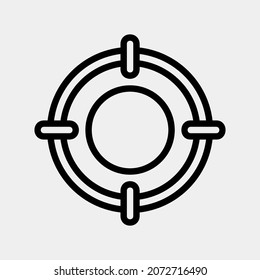 Target cursor icon vector illustration in line style, use for website mobile app presentation