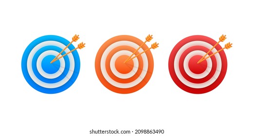 Target customer with an arrow flat icon concept market goal vector picture image. Concept target market, audience, group, consumer.