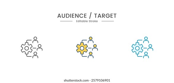 Target customer concept. Customer attraction campaign, accurate promo, advertising. Vector Illustrations. Target customers, audience outreach, sales generation, flat design vector concept.