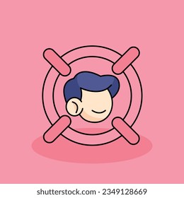 Target Customer Free vector cartoon icon illustration. customer experience icon concept isolated . flat cartoon style