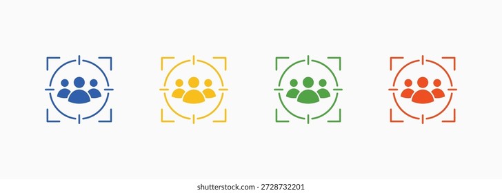 Conjunto de Ícones do Cliente de Destino Coleção de Vários Estilos de Cor