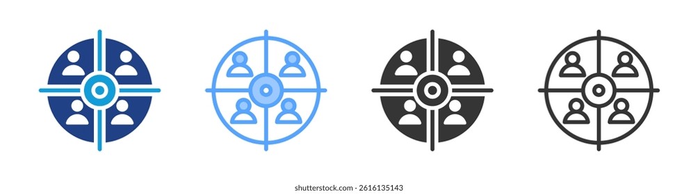 Target Customer icon set multiple style collection