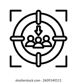 Target Customer Line Vector Illustration On White Background.