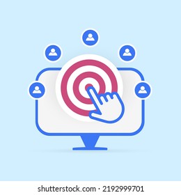 Target customer vector icon concept. Sales generation, Behavioral targeting, audience outreach, focus group, customer attraction campaign