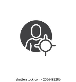 Target customer vector icon. filled flat sign for mobile concept and web design. Сustomer targeting glyph icon. Symbol, logo illustration. Vector graphics