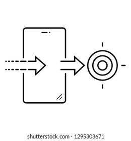 Target customers. Vector outline icon isolated on white background.