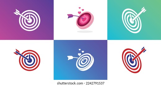 Target, darboart with arrow logo design. Simple and minimalist logo vector