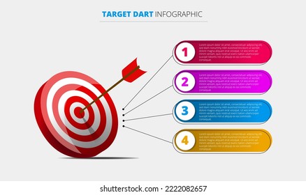 Target Dart Business Infographic Vector Image