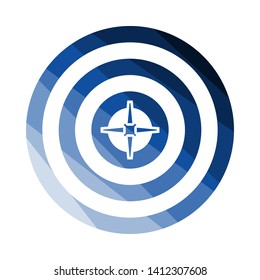 Apuntar Con El Icono De Dart In Center. Diseño de la escalera de color plana. Ilustración vectorial.