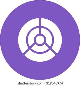 Target, dart, dartboard icon vector image. Can also be used for shapes and geometry. Suitable for use on web apps, mobile apps and print media.