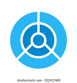 Target, dart, dartboard icon vector image. Can also be used for shapes and geometry. Suitable for use on web apps, mobile apps and print media.