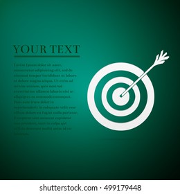 Target with dart flat icon on green background. Adobe illustrator