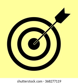 Target with dart. Flat style icon vector illustration.