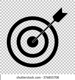 Target with dart. Flat style icon on transparent background