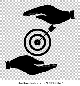 Target with dart. Flat style icon vector illustration.
