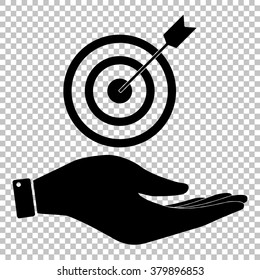 Target with dart. Flat style icon vector illustration.