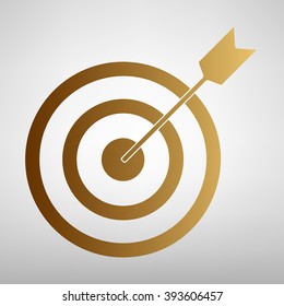 Target with dart. Flat style icon
