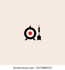 Target and dart icon flat vector design.