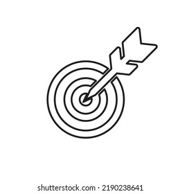 Target dart icon with line style