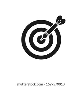 target with dart isolated icon on white bacground, vector illustration