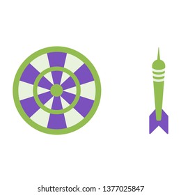 Target and dart vector flat icons, darts vector illustration