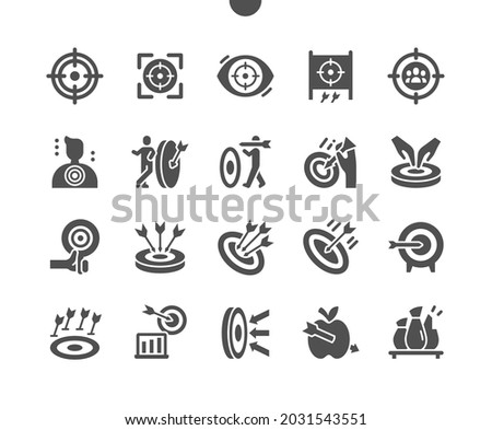 Target. Dartboard, aim, goal. Vision target. Direction. Business and success. Marketing target. Vector Solid Icons. Simple Pictogram
