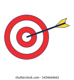 Target dartboard with arrow symbol isolated vector illustration graphic design