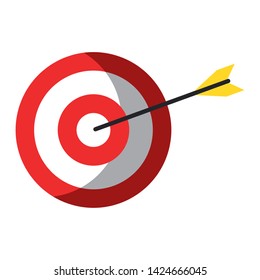 Target dartboard with arrow symbol isolated vector illustration graphic design
