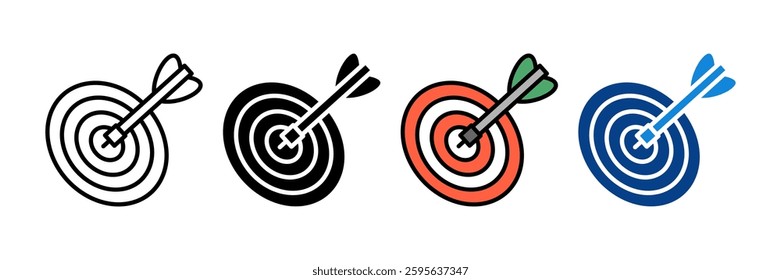 Target Dartboard Icon Set Multiple Style Collection