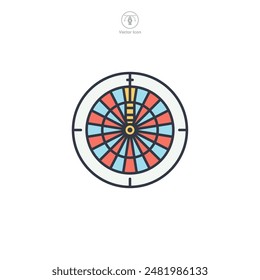 Ziel Dartboard Symbol Vektorillustration auf weißem Hintergrund isoliert