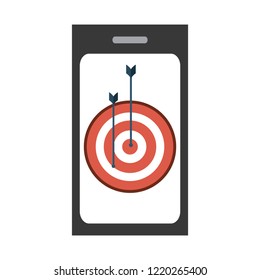 Target dartboard on smartphone