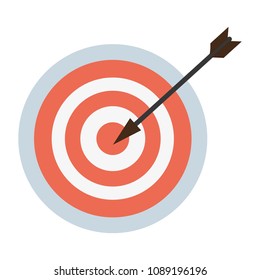 target dartboard success with center arrow
