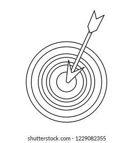 Target dartboard symbol black and white